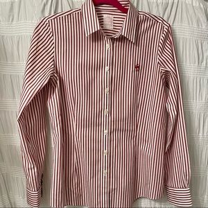 Brooks Brothers Red and White Tailored Fit Oxford